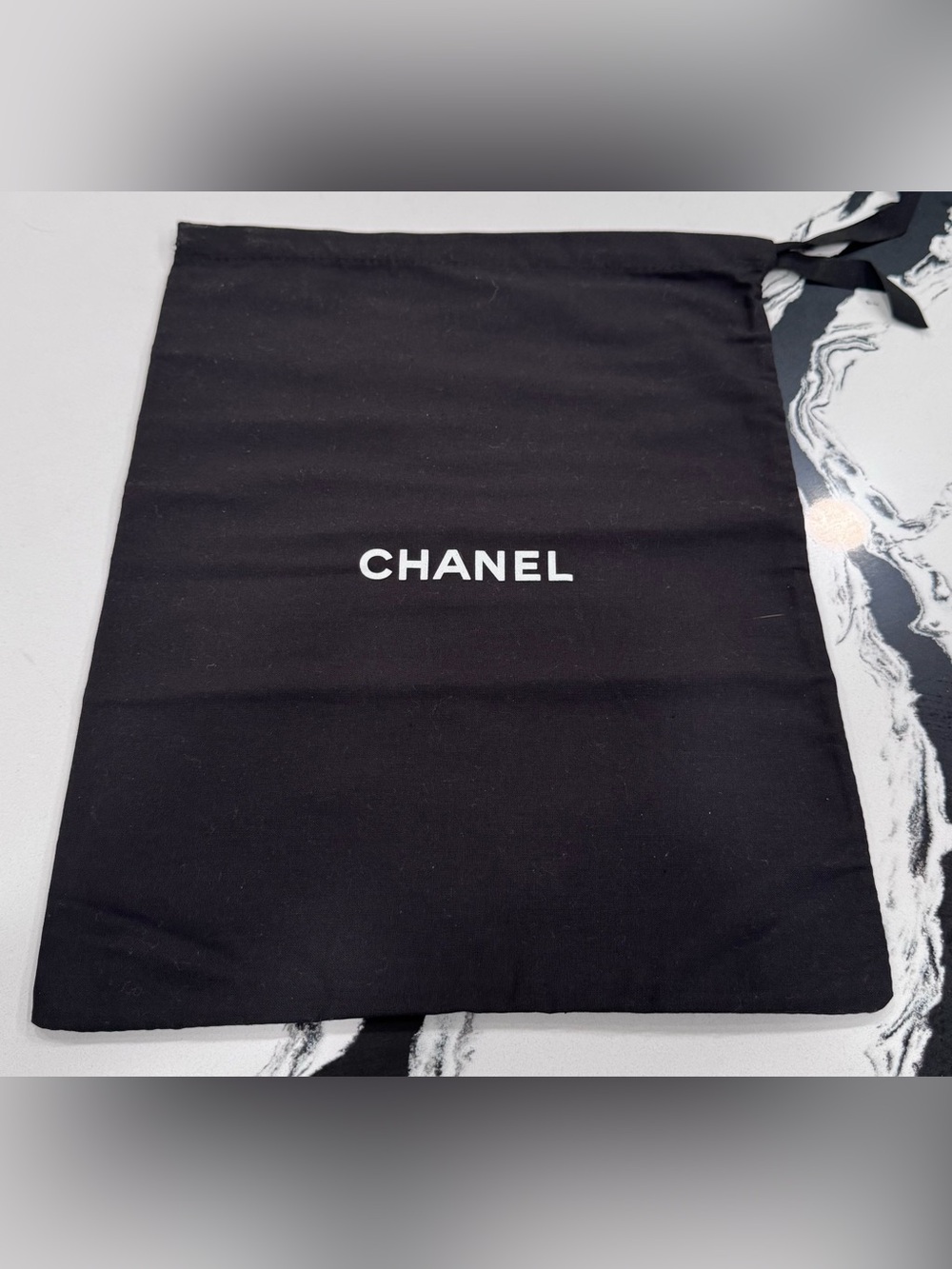 Chanel Black Drawstring Dust Bags Lot of 2 Storage Pouches 11.5” x 14.5” - Picture 3 of 6